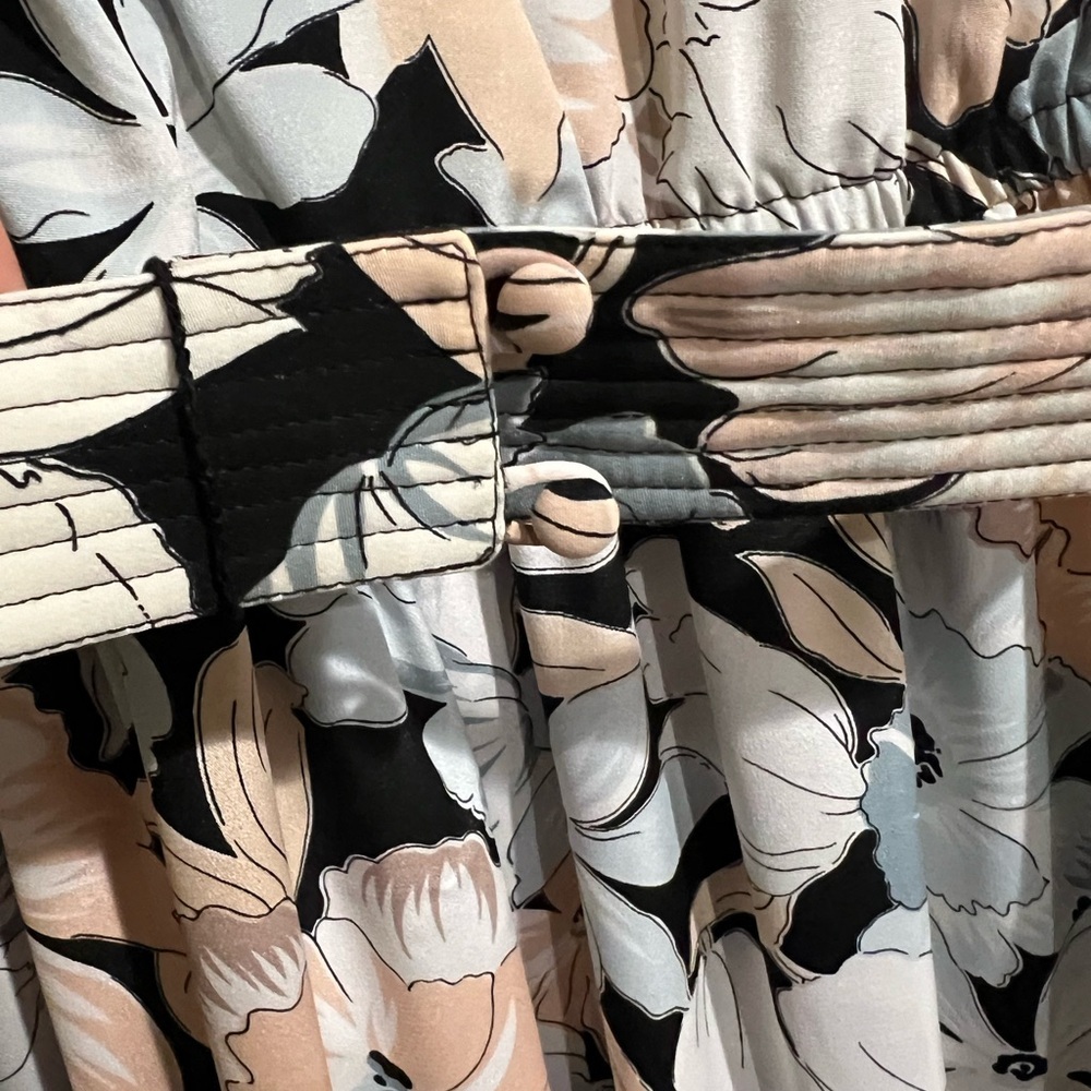 Vintage 1980’s Leslie Fay Floral Secretary Dress with Original Belt  Size 14 - Picture 6 of 8